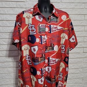 MLB Sports St Louis Cardinals World Series Champs All Over Button Up Shirt XL